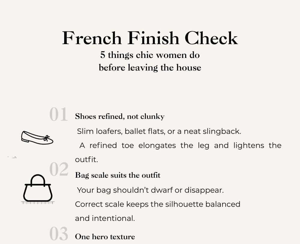 French Finish Check: 5 Things Chic Women Do Before Leaving The House 2025