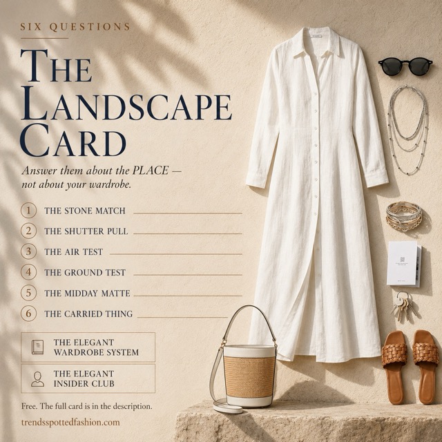 The Landscape Rule — How Italian Women Dress for a Place, Not a Season 2025